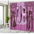 thumbnail image 4 of Ambesonne Mid Century Shower Curtain, Modern Jazz Club Scene, 69"Wx75"L, Dried Rose and Multicolor, 4 of 4