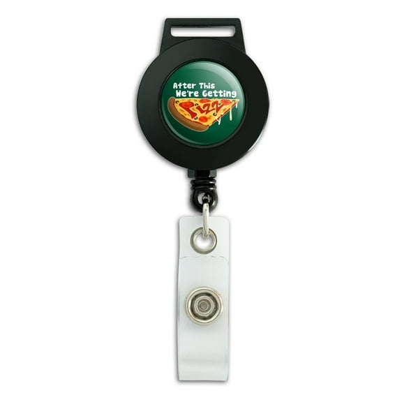 After This We're Getting Pizza Funny Lanyard Retractable Reel Badge ID Card Holder