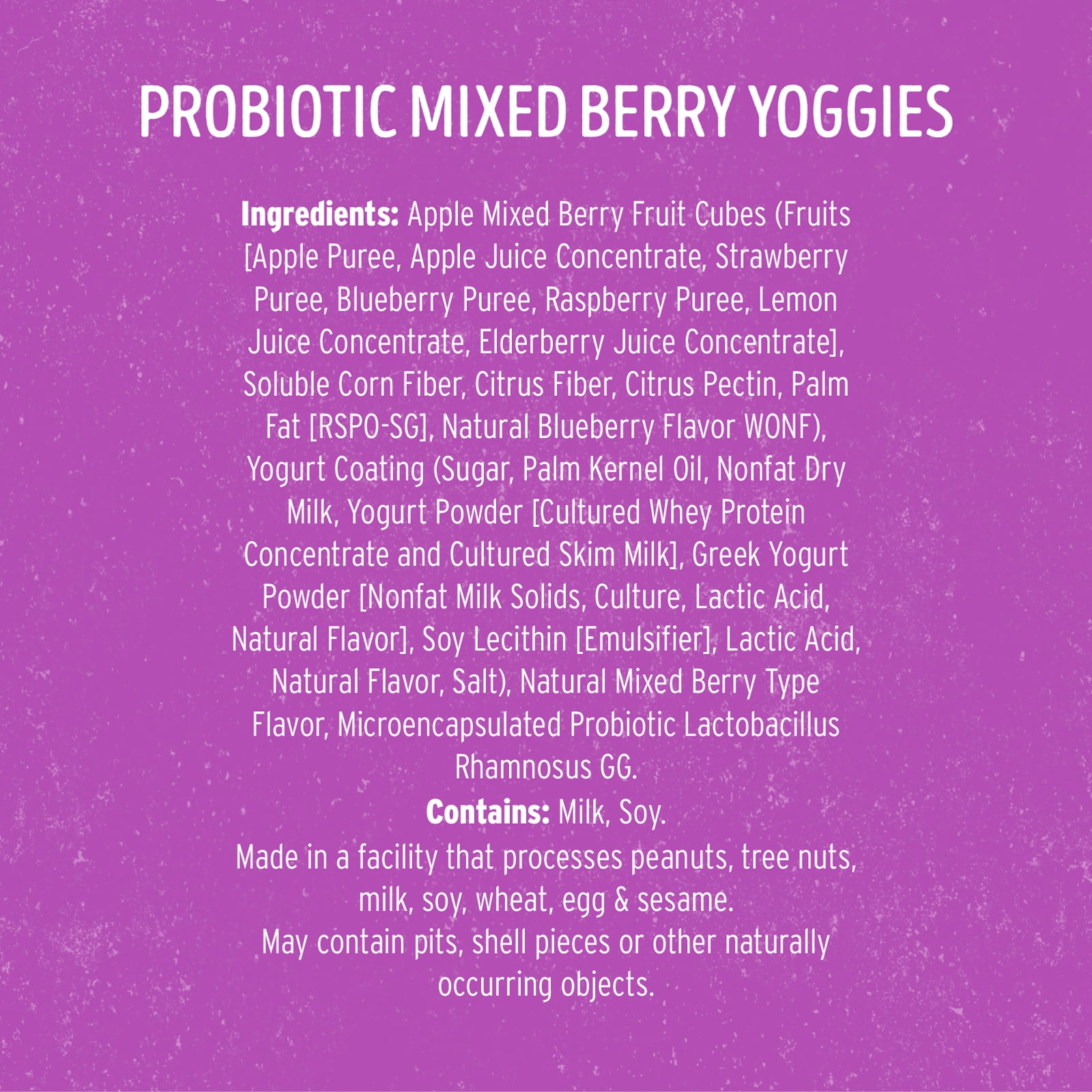 (3 pack) Nature's Garden, Probiotic Mixed Berry Yoggies, Gluten- Free, Non-GMO, Soft Chew, Fruit Snacks, 0.7 oz, 12 Count