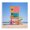 Deco Lifeguard Tower Beach_v1, variant on Stupell Industries Mid-Century Colorful Sunny Beach Tower Black Framed Giclee Art, 12 x 12, by Creative Studio