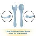 thumbnail image 4 of Juego de vajilla infantil de 4 piezas, plato de bebé de silicona, cuenco antideslizante con cuchara y tenedor, plato de bebé, cuenco con ventosa, libre de BPA, apto para lavavajillas y, 4 of 5