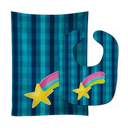 Multicolor Shooting Star Baby Bib and Burp Cloth