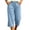 *Blue, variant on VBVC Women's Cotton-Linen Button Hem Capri Pants , Elastic Waist Cropped Pants For Women , Ladies' Lightweight Summer Culottes with Pockets,Army Green,S-2XL