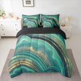 thumbnail image 2 of Homewish Boys Girls Abstract Gradient Marble Twin Bedding Sets 7-Piece,Marbling Watercolor Bedding Comforter Set Microfiber,Gold Metallic Stone Pattern Breathable Sheet Sets, 2 of 8
