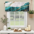 thumbnail image 3 of Abstract Marble Window Valance Curtain Marble Auqa Rod Pocket Short Curtain for Living Room, Bedroom & Kitchen Window Decor 60x18in, 3 of 8