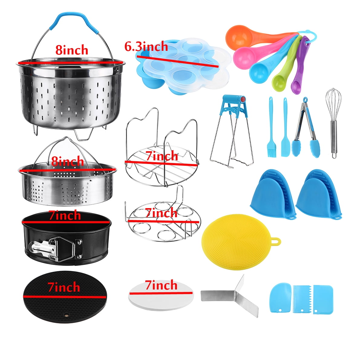 20pcs Instant Pot Accessories Steamer Pot Basket Egg Steam Rack Clip Brush Pressure Cooker Set for Instapot 6 and 8 Quart Walmart