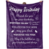 Birthday Gifts for Women Sister Girls Wife, Gifts for Mom Her Grandma, Happy Birthday Decorations, Gifts for Women Birthday Unique, Women Birthday Gift Ideas, Throw Blanket Purple 60"x50"