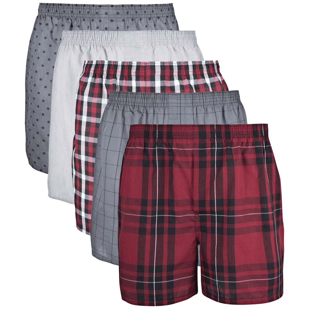 Gildan Gildan Men's Woven Boxer Underwear, 5Pack, 4.5" Inseam
