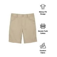 thumbnail image 2 of 3-Pack Girls School Uniform Super Stretch Bermuda Shorts, 2 of 4