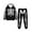 Black, variant on Tiijoy Boys Halloween Skeleton Print Outfits Active Hoodie and Jogger Pants Set, Sizes 3-4