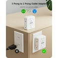 thumbnail image 4 of LENCENT 2 Prong to 3 Prong Outlet Adapter,Multi Plug Power Outlet Splitter with 6 AC Non-Grounded Outlets in Old House Hotel Dorm, 4 of 8