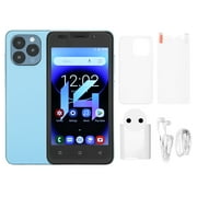 2024 I14 Pro Max 5.0 Inch Smartphone 3G Network 4GB RAM 32GB for Android 10 Cell Phone 100?240V Blue EU 100?240V