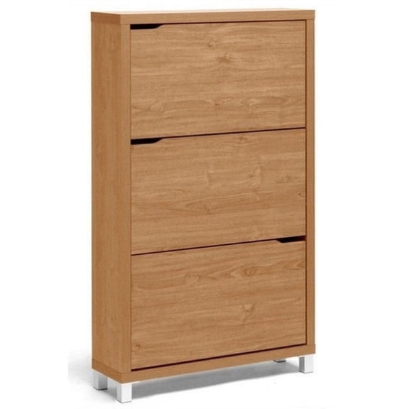 Bowery Hill Modern Shoe Cabinet in Maple