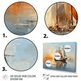 thumbnail image 3 of Designart "Boat Abstract Maritime Euphony IV" Boat Metal Art Print Set, 3 of 5