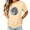apricot-1, variant on Women's Minimalist Grey Moon Print Copy Moon Joy Poet Celestial Aesthetic Short Sleeve T-shirt Relaxed Fit