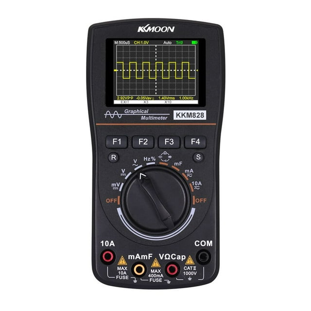 KKmoon kkm828 High Definition Intelligent Graphical Digital Oscilloscope Multimeter 2 in 1 with 2.4 Inches Color Screen 1MHz Bandwidth 2.5Msps Sampling Rate for DIY and Electronic Test