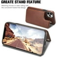 thumbnail image 4 of Leather Flip Wallet Case Card Holder Phone Back Cover for iPhone 12 (White), 4 of 8