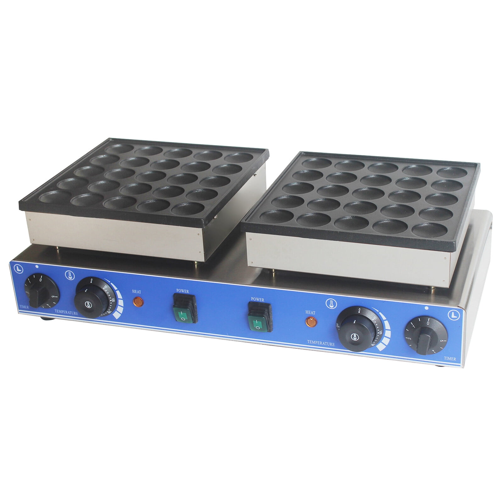 50PCS Mini Dutch Pancake Baker Commercial Waffle Maker Machine Pancake Maker Machine with Non-Stick Coating, Temperature Time Adjustable for Kitchen Restaurant