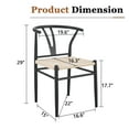thumbnail image 4 of LUFTUT Wishbone Dining Arm Chair, Mid-Century Y-Back Chair with Natural Woven Rope Seat, Black Metal Frame, Easy 4-Screw Assembly, 300 lb Capacity for Kitchen & Dining Room, 4 of 10