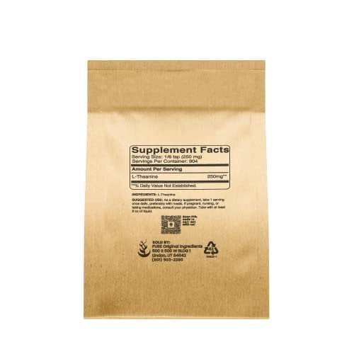 PURE ORIGINAL INGREDIENTS L-Theanine 8 oz Amino Acid Supplement, No Additives or Fillers