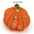thumbnail image 2 of Hand Woven Rattan Pumpkin LED Lantern, Natural Wicker Pumpkin Light Ornament, Rustic Farmhouse Fall Decor for Halloween Thanksgiving Tabletop Porch Yard Home Holiday Decoration, Orange, 2 of 5