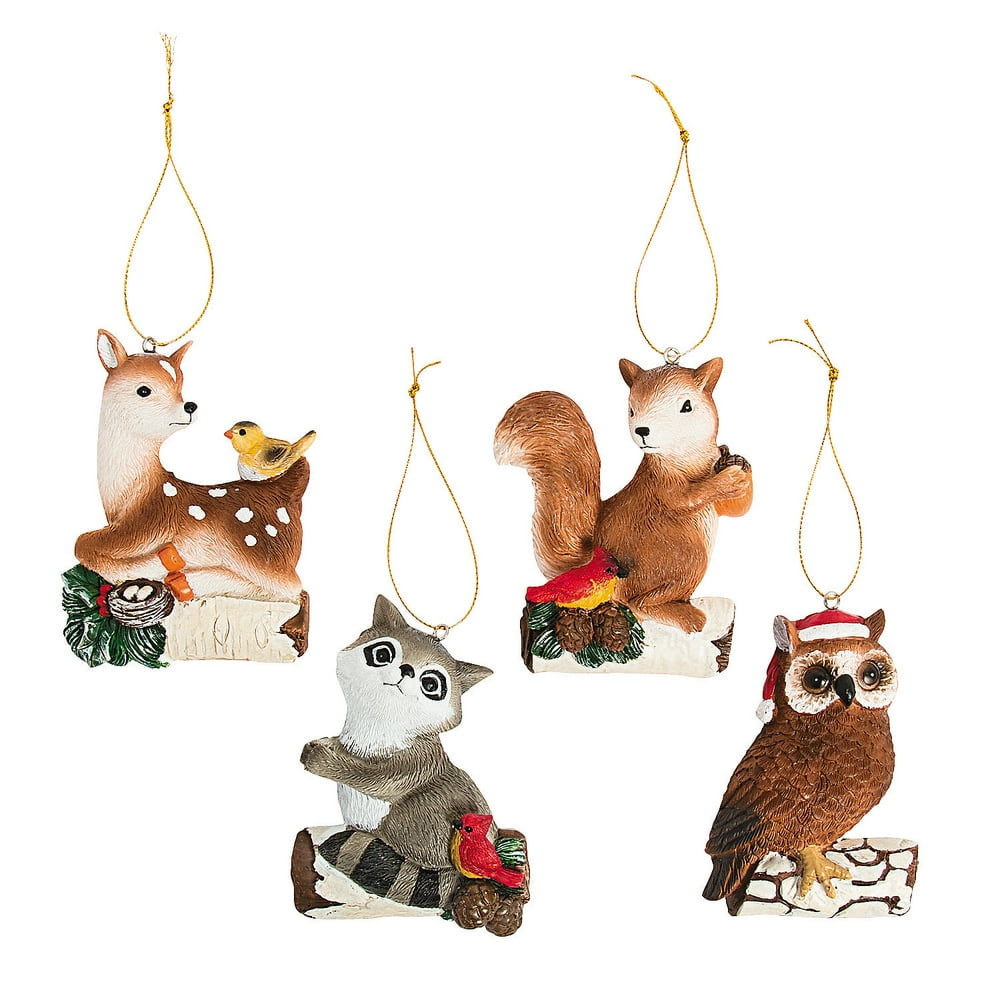 Woodland Animal Ornaments Home Decor 12 Pieces