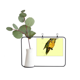 thumbnail image 1 of Marco De Metal Florero De Cerámica Budgie Loro Pajaro Amarillo Unbranded, 1 of 4