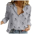 thumbnail image 3 of Pompotops T-shirt à Manches Longues Décontracté Imprimé Mode pour Femmes Blouse en Lin en Solde, 3 of 7