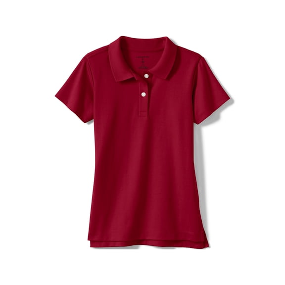 Lands' End School Uniform Little Girls Short Sleeve Feminine Fit Interlock Polo Shirt