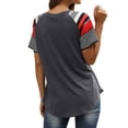 thumbnail image 3 of Camiseta de mujer Camiseta de manga corta con estampado de rayas Camiseta casual de verano, Gris, XL tholdsy AP001701-14, 3 of 7