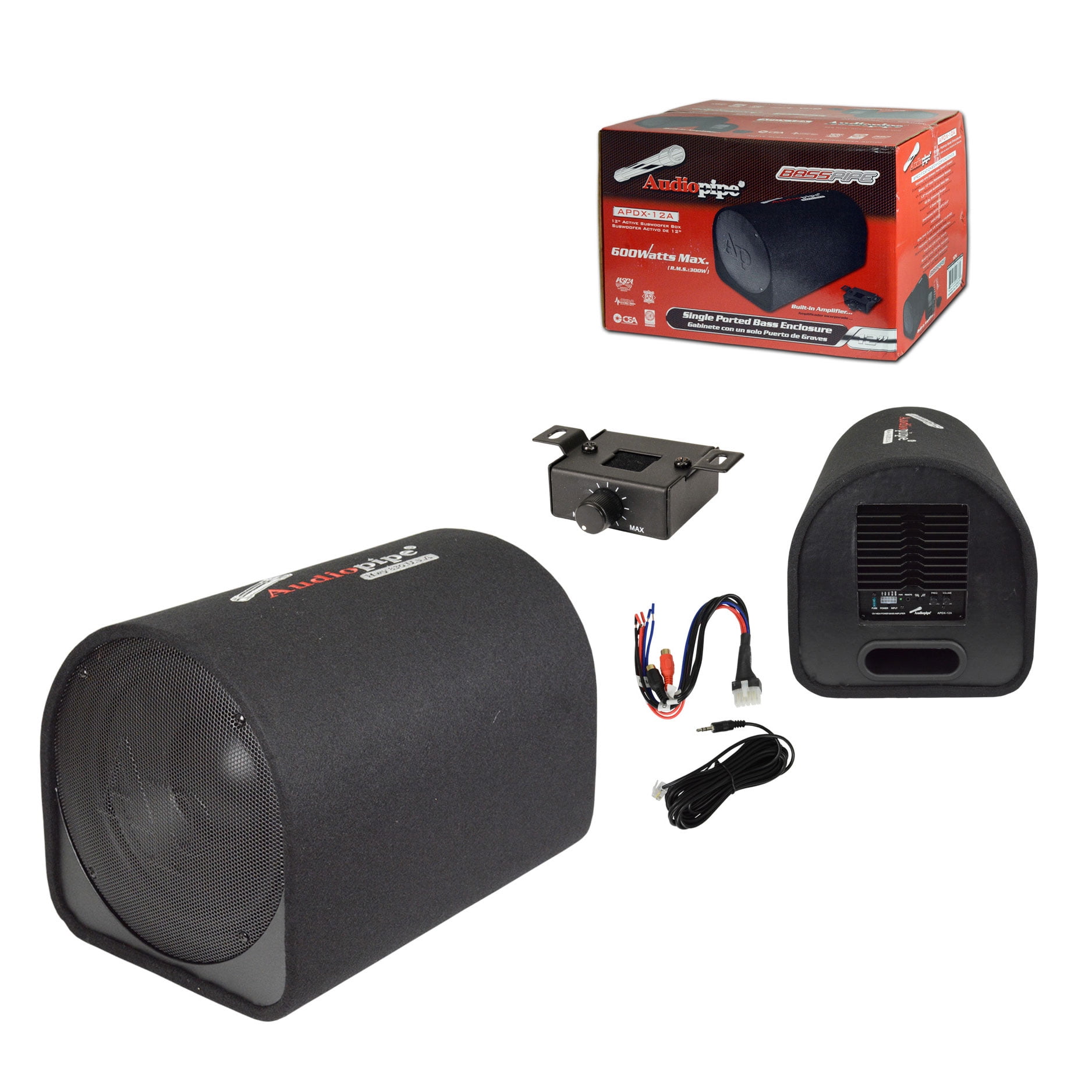 Audiopipe APDX12A 600 Watts 12 Inch Ported Vented Enclosure Powered