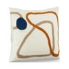 MoDRN Natural Boho Abstract Embroidered Decorative Throw Pillow, 20x20", 1 Piece