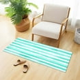 thumbnail image 5 of Mint Green Stripes Pattern 39x20" Bath Mat Carpet, Absorbent and Non-Slip for Kitchen or Bathroom, Quick-Drying, 5 of 8