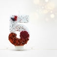thumbnail image 4 of Goleeg Bougies d'Anniversaire Papillon Numéro 5, Bougies Gâteau Numérotées Décorées de Roses Rouges, pour Anniversaires, Fêtes et Célébrations de Mariage, 4 of 5