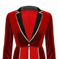thumbnail image 4 of Cowsor Women Velvet Tailcoat Jacket Long Sleeve Lapel Collar One Button Closure Trim Swallow Tailed Mid Length Outerwear Halloween Themed Performance Stage Costume, 4 of 5