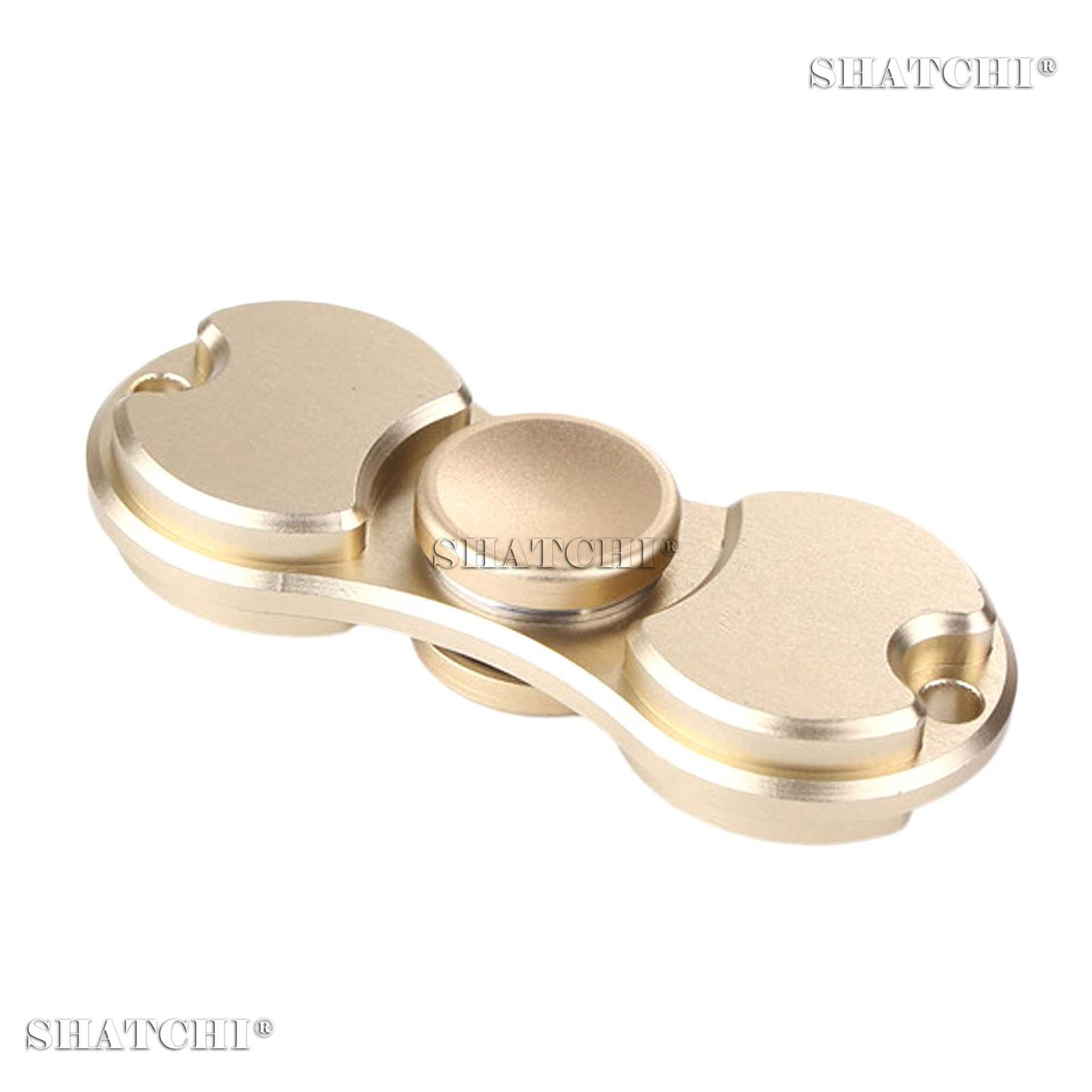 2 x Gold Hand Fidget Brass Copper Metal Spinner Focus Toy EDC Torqbar 