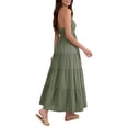thumbnail image 3 of Plus Size Linen Maxi Dress With Smocked Back Detail Flowy And Elegant Summer Beach Ready Casual Outfit, 3 of 9