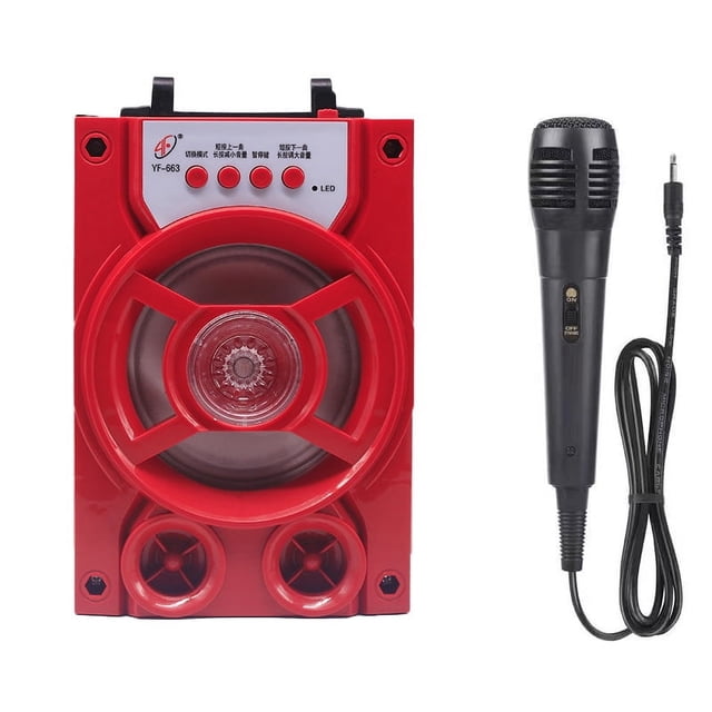 Altavoz Bluetooth inalámbrico portátil YF-663 con micrófono, altavoz de karaoke para exteriores, altavoz de baile cuadrado portátil