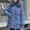 #225-Blue, variant on Winter Short Puffer Jackets for Women - Plush Lined Heavy Warmth Parka Coat - Long Sleeve Windproof Zip Up Outerwear with Hooded Design for Cold Weather