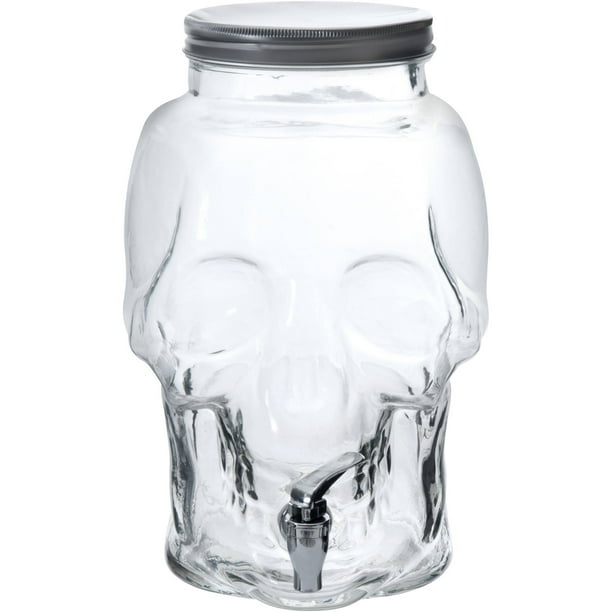 Mainstays Clear Glass Skull Beverage Dispenser