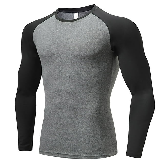 CHGBMOK Shirt T - Homme Manches Longues Coton Doux Col Rond Mode Classique Décontracté T-Shirt, Tailles P-2TG