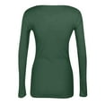 thumbnail image 4 of ASDFVBKG Women's Scoop Neck Tops Comfy Ribbed Long Sleeve Tops Tunic Casual Slim Fit Base Layers Trendy Outfits Dark Green 2XL, 4 of 4