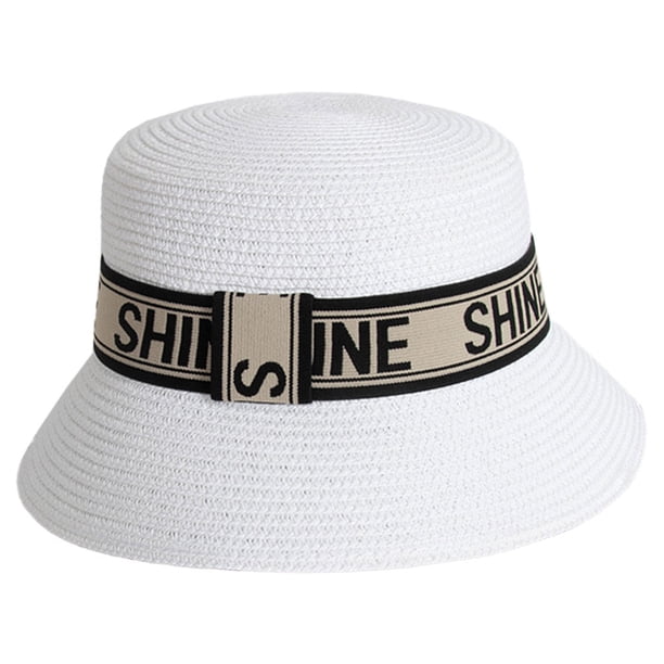 Sombrero de paja con circunferencia de 56-58 cm, parasol, sombrero de pescador de paja para verano para mujer