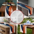 thumbnail image 6 of Navy Blue Burnt Orange Short Table Runner 36 Inches Long,Boho Art Modern Geometric Cotton Linen Table Runners Dresser Scarves,Fabric Tabletop Scarf Furniture Cover for Home Dinner Party Decor 13"x36", 6 of 8