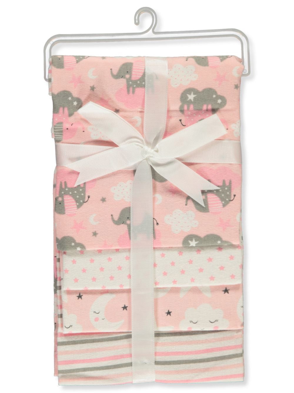 Zak & Zoey Baby Girls' 4Pack Flannel Elephants Receiving Blankets