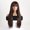 Dark Brown, variant on Nonivsa 26 in Women's Burgundy Long Straight Synthetic Wig with Blunt Bangs for Cosplay, Parties and Daily Wear