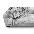 thumbnail image 3 of Compass Soft Flannel Fleece Blanket, Navigation Device Direction Flares Sail Life Marine Inspired Windrose Work of Art, Cozy Plush for Indoor and Outdoor Use, 50" x 70", Black White, by Ambesonne, 3 of 6