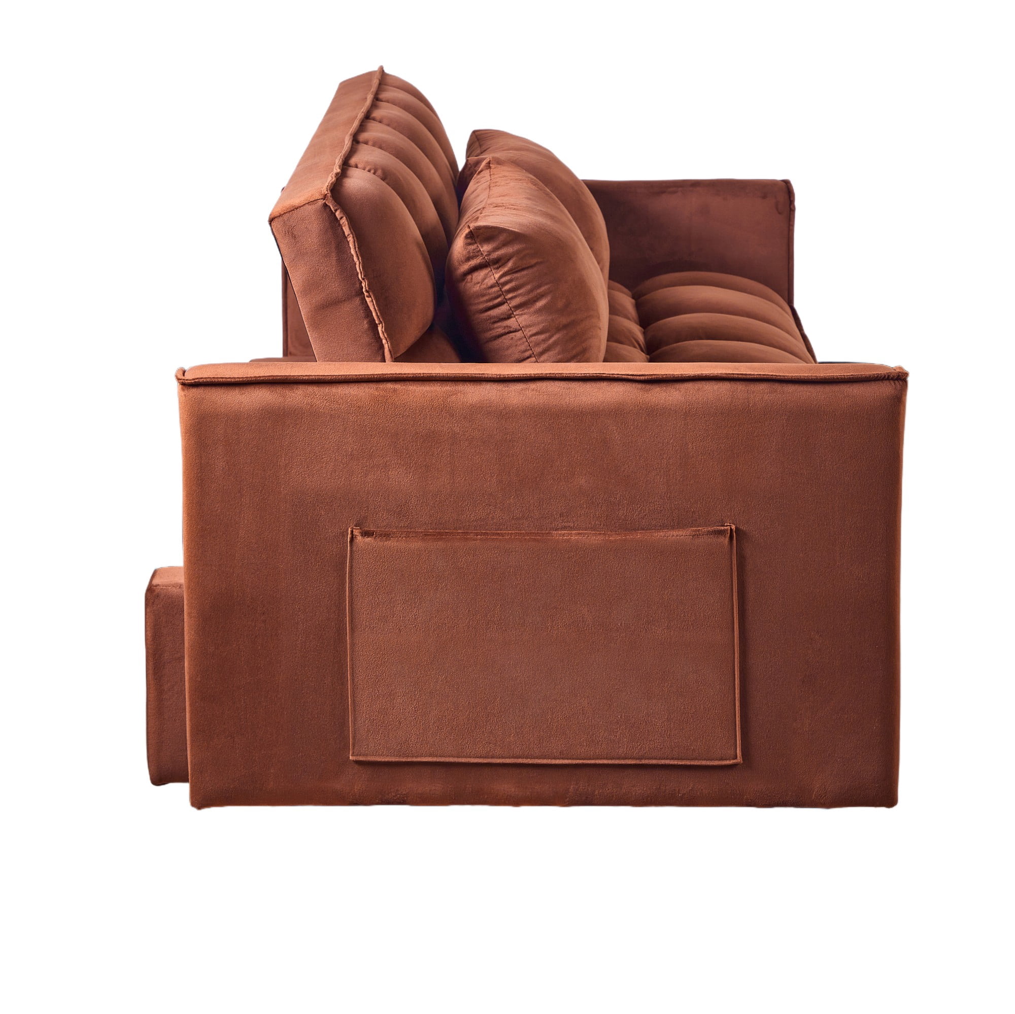 Gewnee 51.1 Inch Convertible Sofa Bed,Velvet Loveseat Sofa with Foldable Sofa Bed,Sleeper Sofa for Living Room or Office,Futon Sofa with Adjustable Backrest.Caramel Color