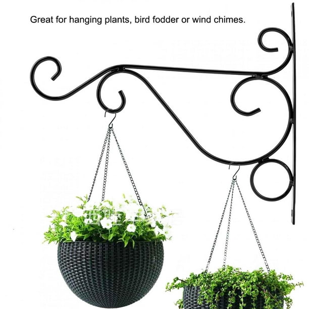 Gancho para macetas, 25,4 cm, para colgar plantas, colgar plantas, ganchos de pared, para exteriores, decoración de plantas, para linternas, patio, césped, jardín, estante de valla Ecomeon no