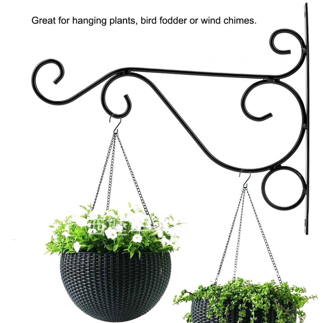 Gancho para macetas, 25,4 cm, para colgar plantas, colgar plantas, ganchos de pared, para exteriores, decoración de plantas, para linternas, patio, césped, jardín, estante de valla Ecomeon no